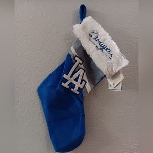 Dodgers Santa stocking holiday Christmas